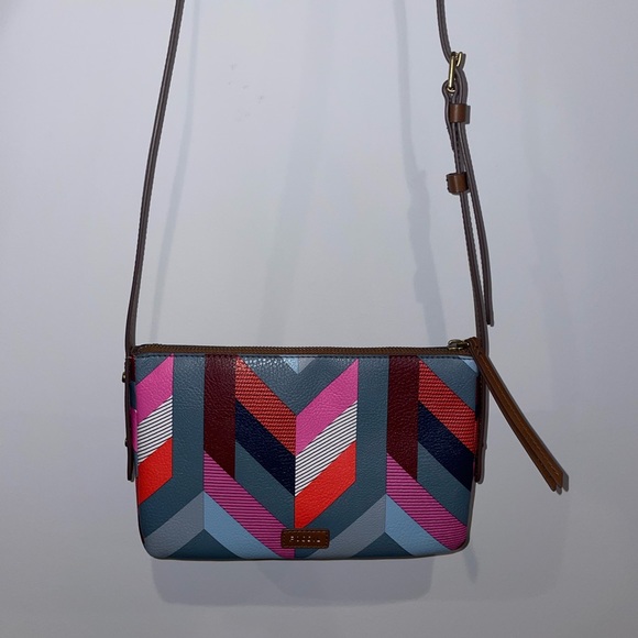 Fossil Fiona Multi Geometric Print Crossbody Purse - Picture 2 of 3